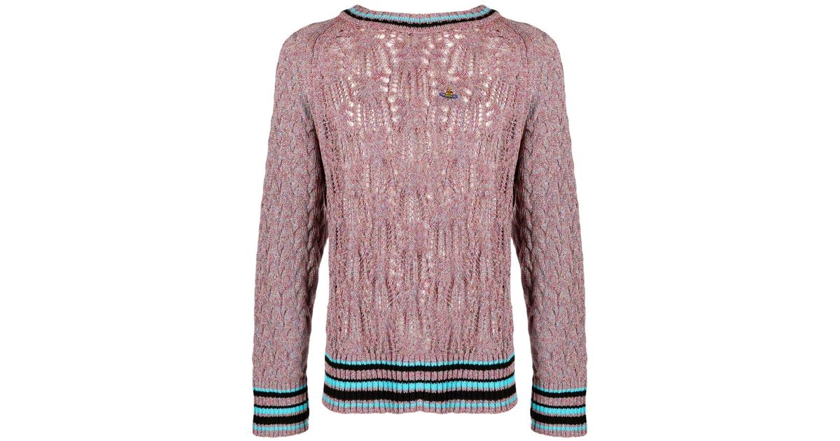 Vivienne Westwood Range Open-knit Oversized Jumper in Pink for Men | Lyst