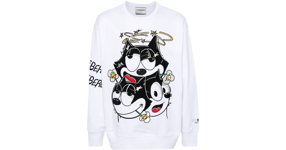 トップス iceberg Felix Iceberg X Felix The Cat Cotton T-Shirt in White for Men | Lyst