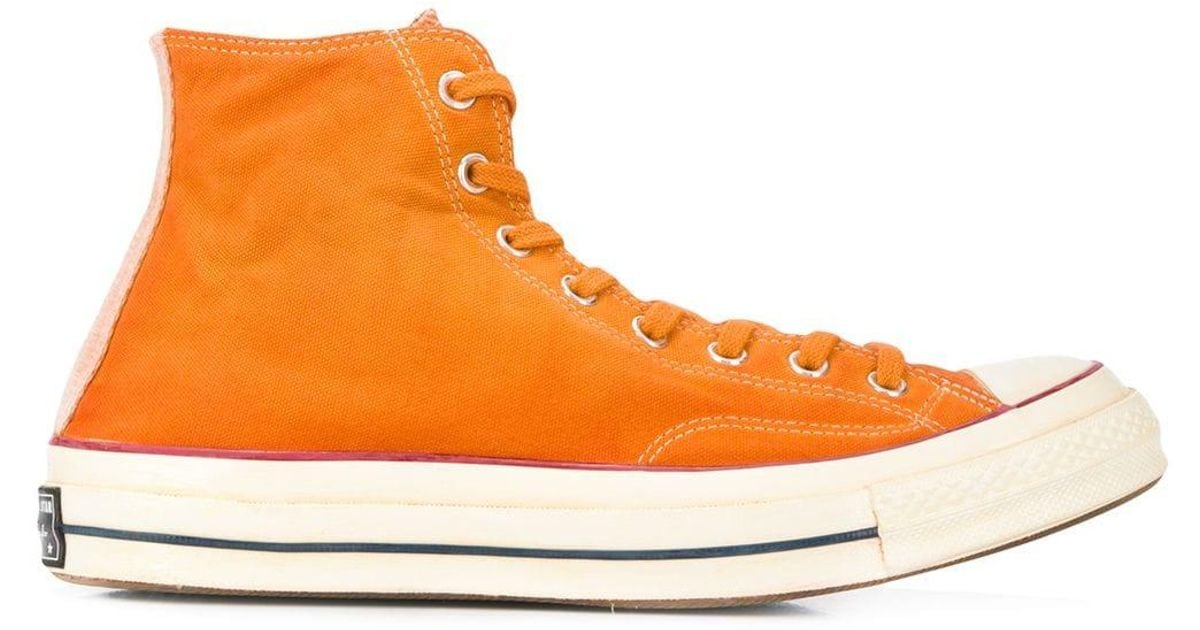 orange converse high tops womens