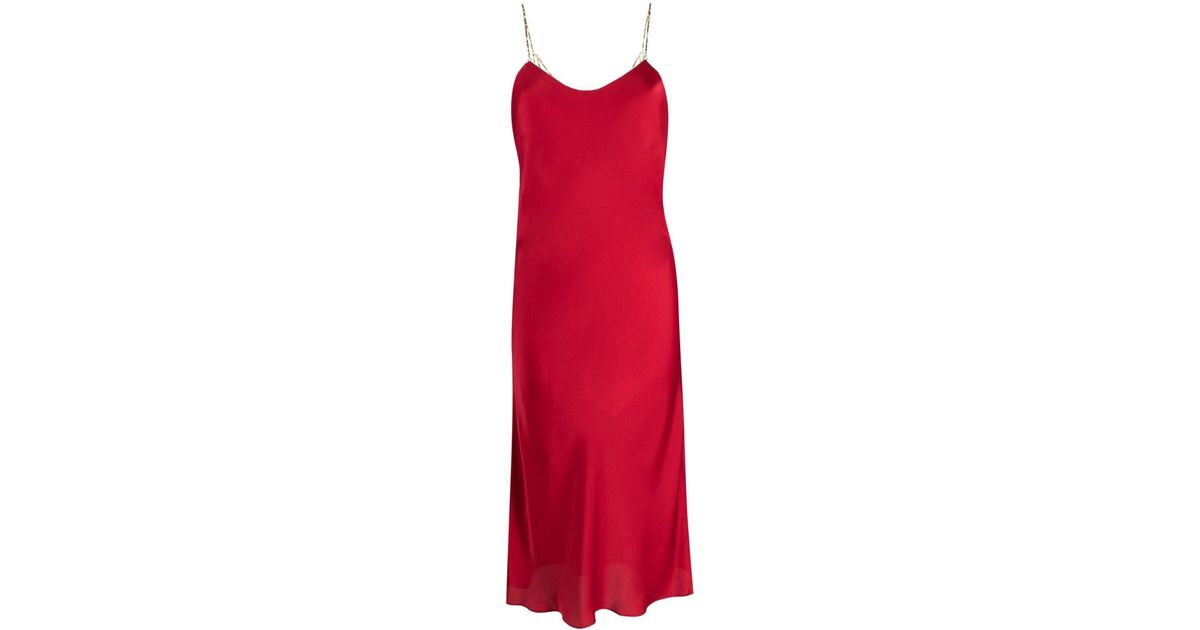 Robe mi-longue à ornements Ba&sh en coloris Rouge | Lyst