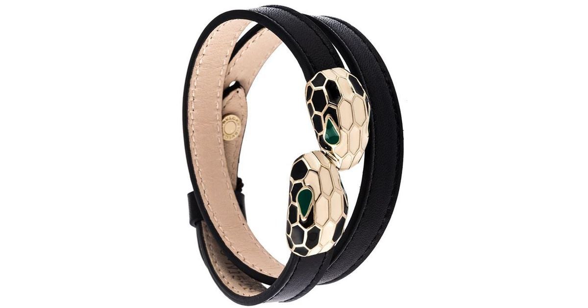 BVLGARI - Serpenti Forever cord, brass, agate and enamel bracelet |  Selfridges.com
