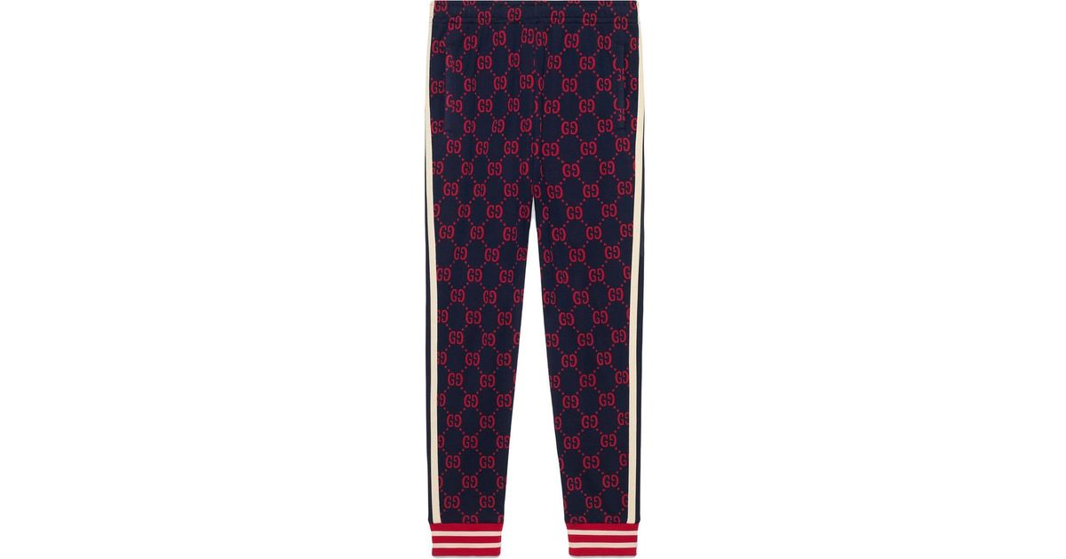 Gucci GG Jacquard jogging Pants in Blue for Men | Lyst