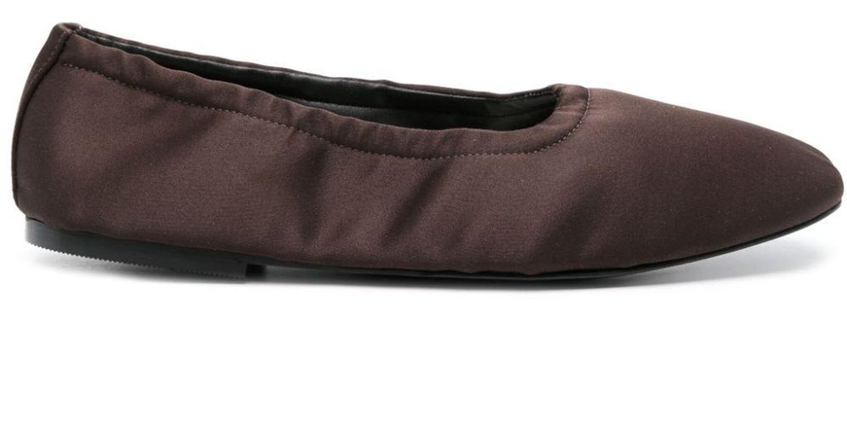 Aera Carla Satin Ballerina Shoes in Brown | Lyst