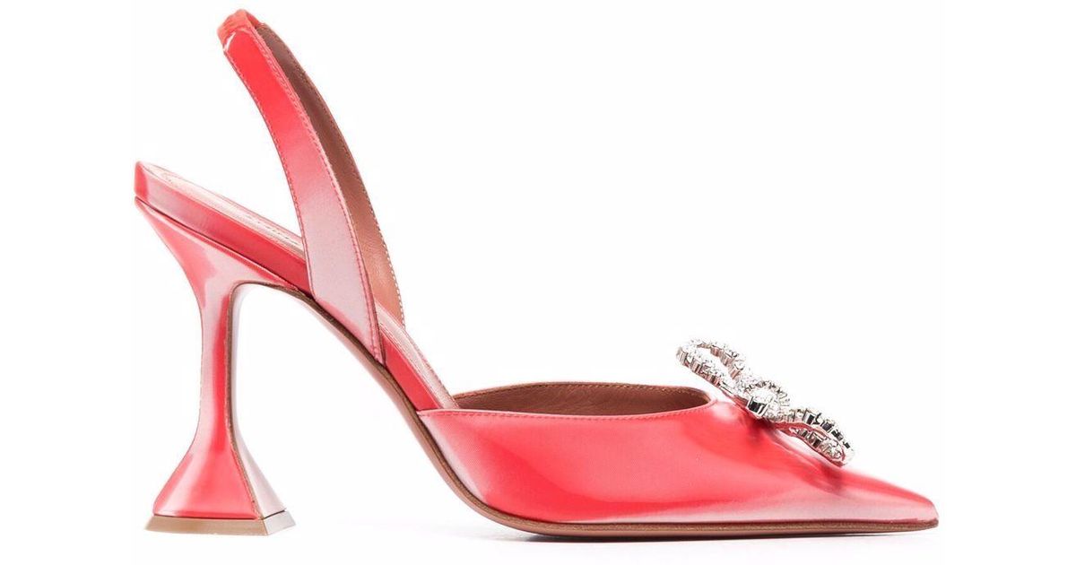 Zapatos de tacón Rosie con aplique de lazo AMINA MUADDI de color Rosa | Lyst