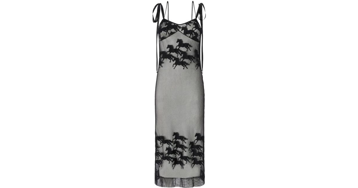 pinko horse dress Pinko Horse-Detail Midi Dress in Gray