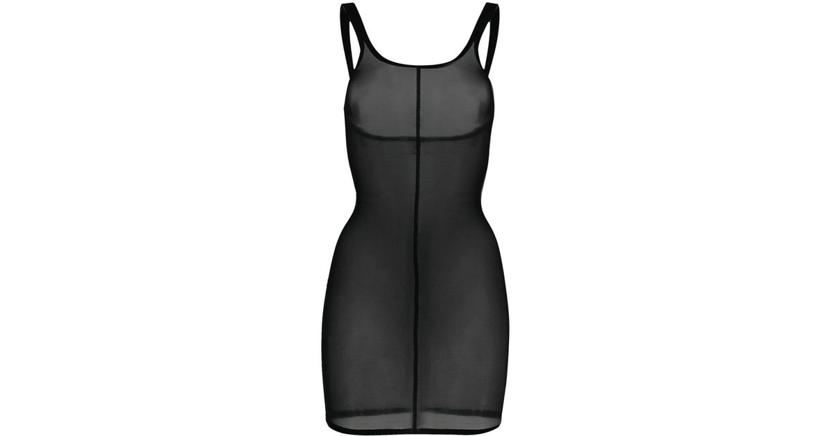 Wolford Tulle Mesh Shapewear Dress in Black Lyst Canada