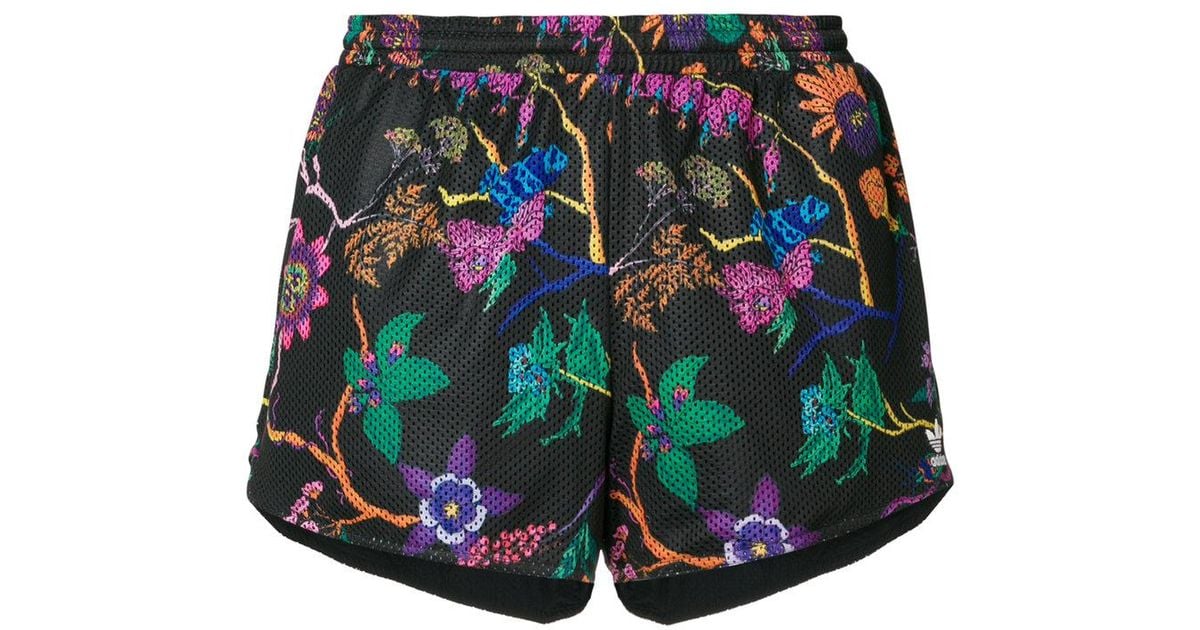 adidas Synthetic Floral Track Shorts in 