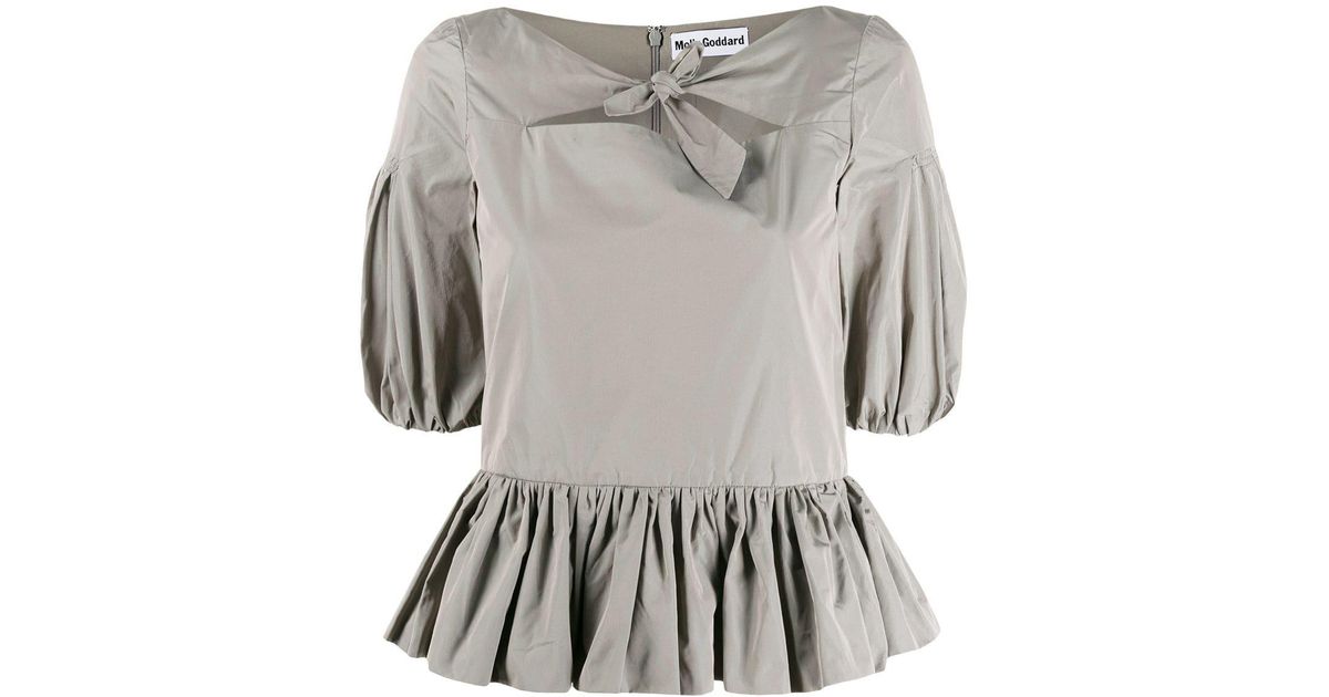 Molly Goddard Knot Detail Blouse in Grey (Gray) - Save 42% - Lyst