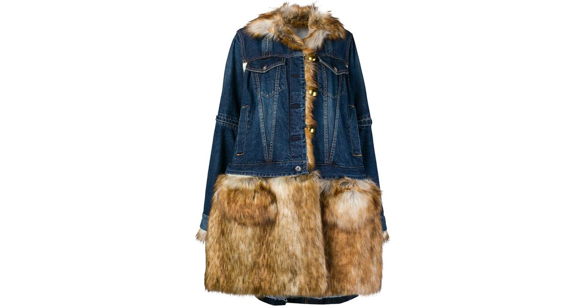 sacai denim fur jacket