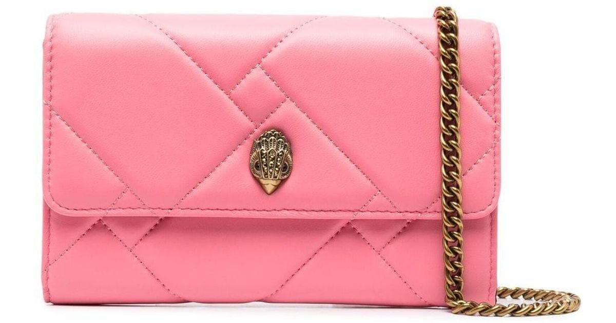Kurt Geiger Quilted Logo Shoulder Bag in Pink Lyst UK