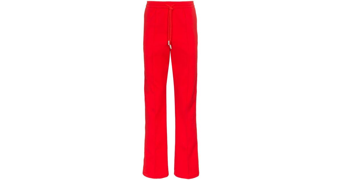Off-White embroidered-logo cotton pants - Black