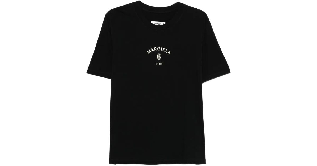 メンズ MM6 by Maison Margiela プリント Tシャツ ブラック | Lyst