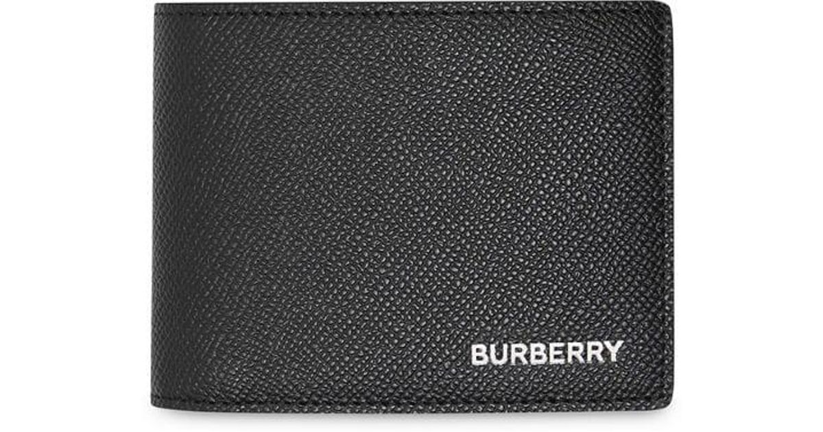 Burberry Grainy Leather Bifold Wallet in Black for Men Lyst