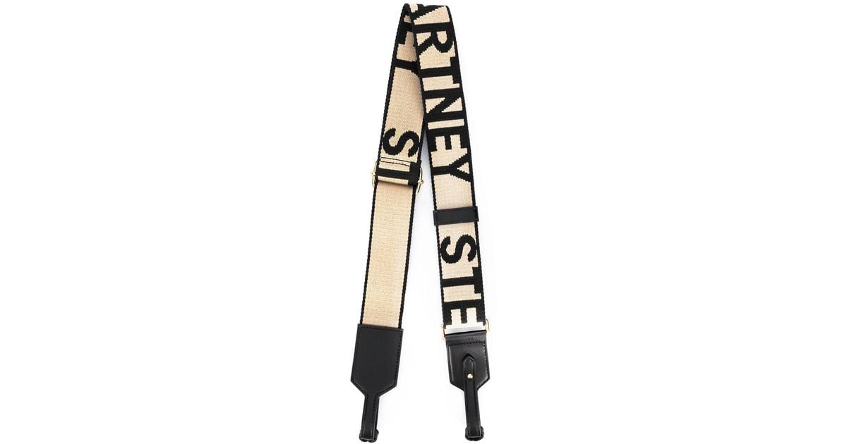 Stella McCartney Logo Embroidered Bag Strap in Black Lyst Canada