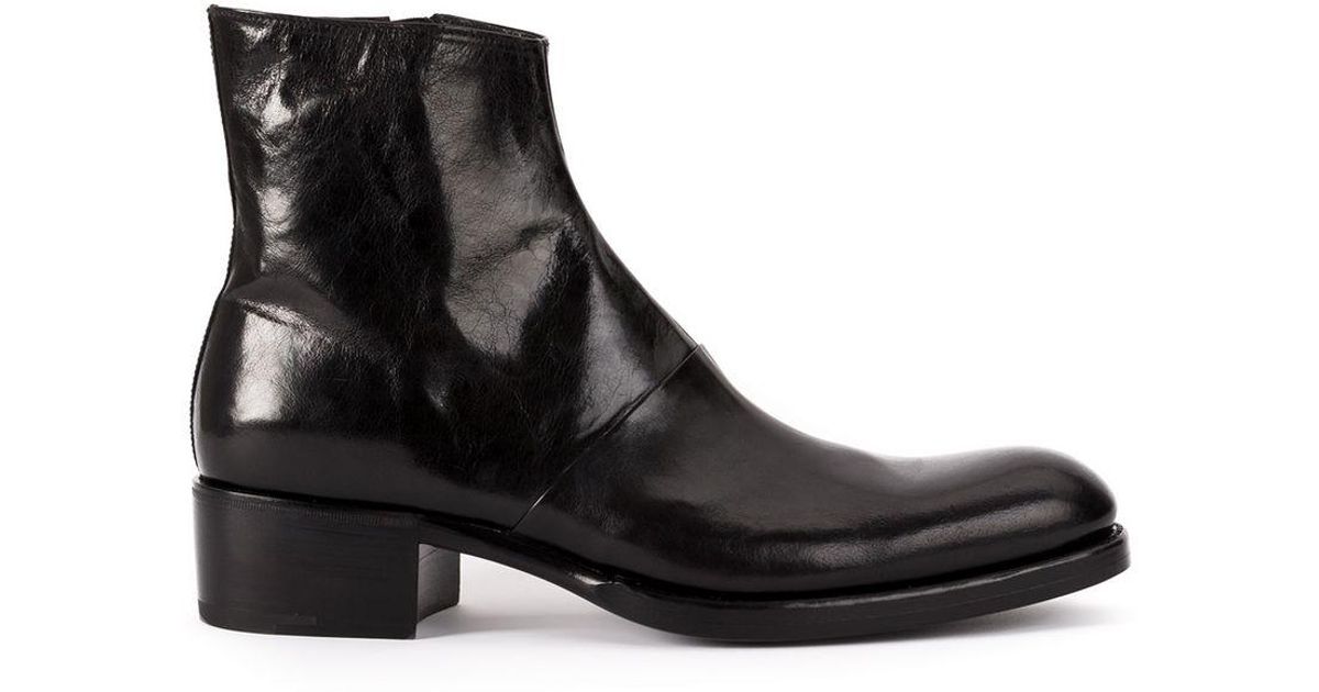 Botines brillantes Premiata de Cuero de color Negro para hombre | Lyst