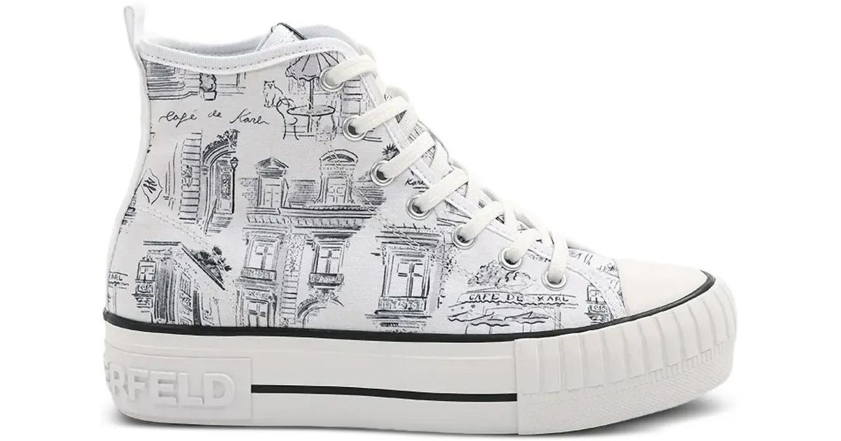 KARL LAGERFELD X Jorge Parra High-Top Sneakers in White | Lyst display picture 3