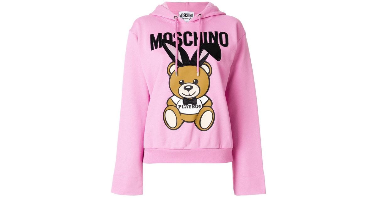 pink moschino hoodie