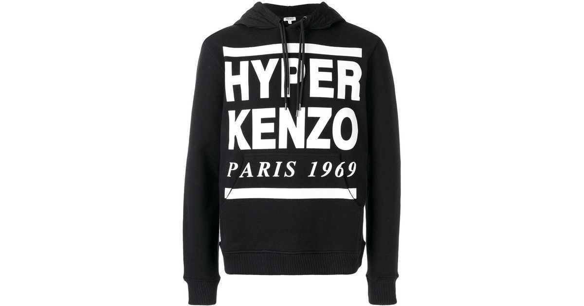 KENZO Cotton Hyper Hoodie in Black for 