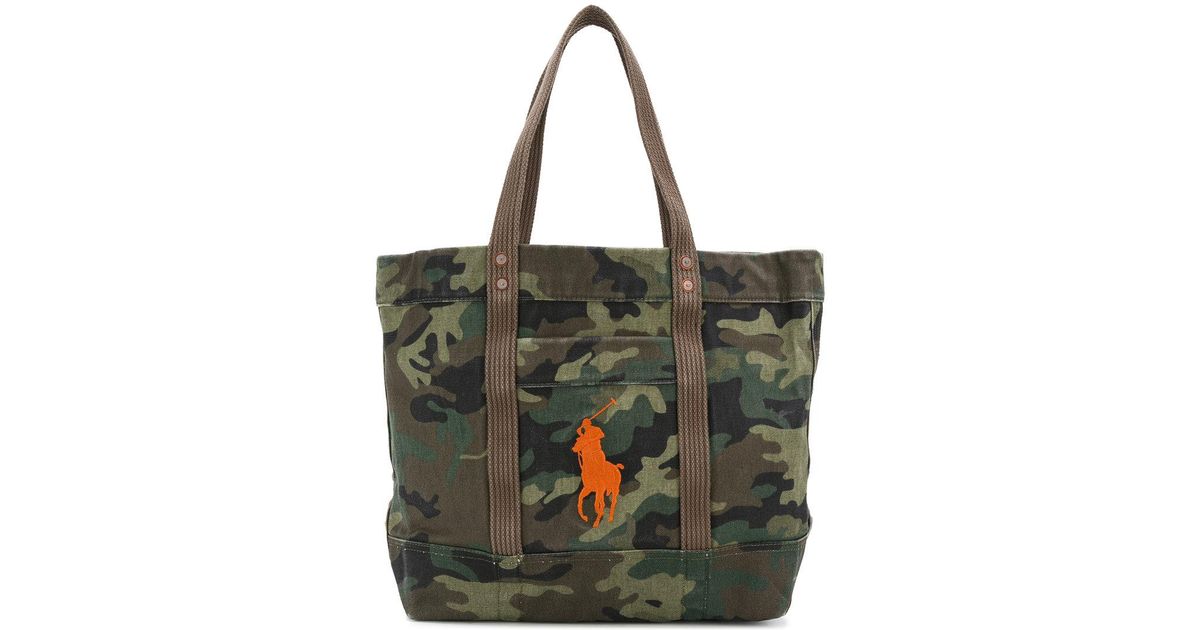 ralph lauren camo tote bag