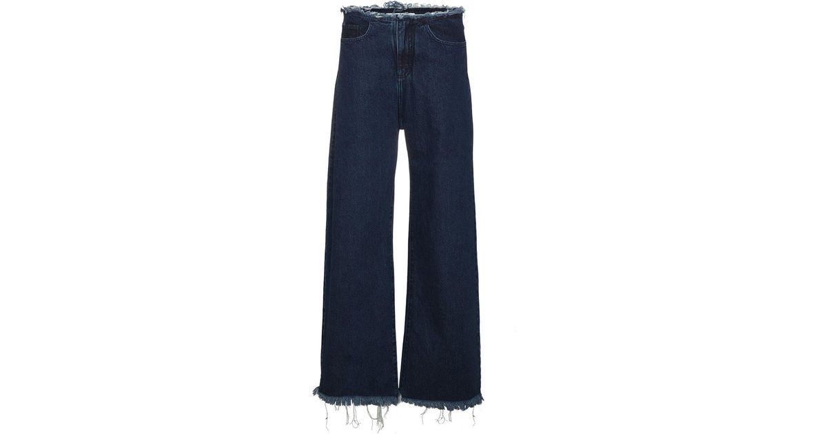 Marques'Almeida Denim Maled Raw Hem Jeans in Blue - Save 26% - Lyst