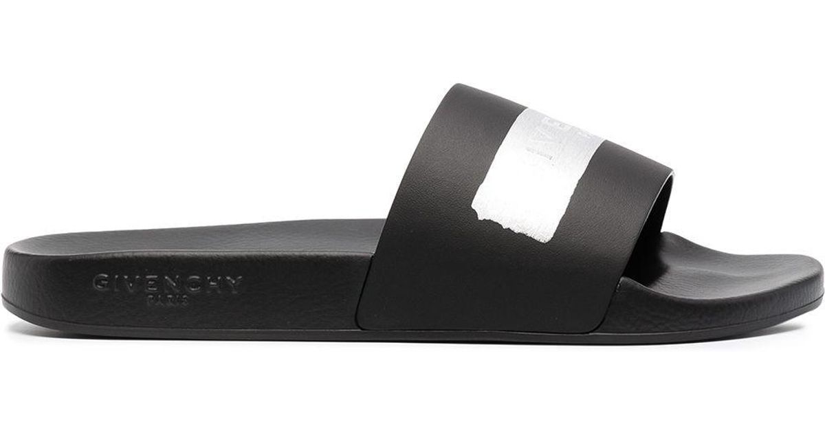 Givenchy Logo-tape Slides in Black for Men | Lyst UK