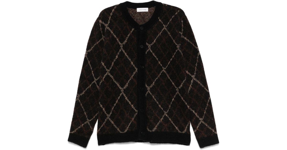 メンズ Ernest W. Baker Check-kacquard Cardigan ブラック | Lyst