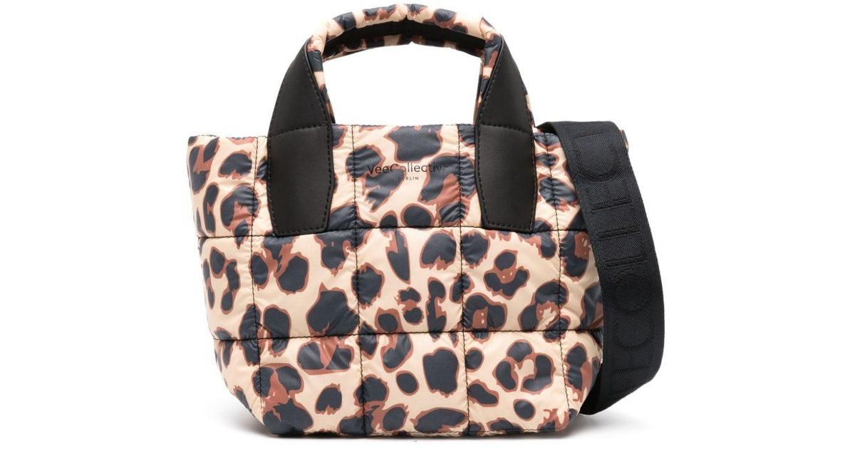 VEE COLLECTIVE Mini Porter Leopard-print Tote Bag in Black | Lyst