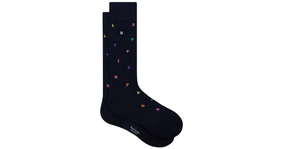 Chaussettes À Rayures Artistes Marine Paul Smith Pour Hommes Neuf