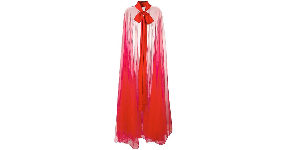 red sheer cape