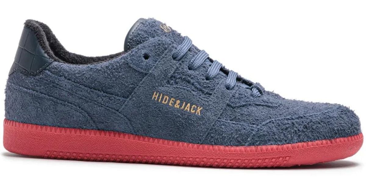 HIDE & JACK Logo-Print Suede Sneakers in Blue | Lyst UK