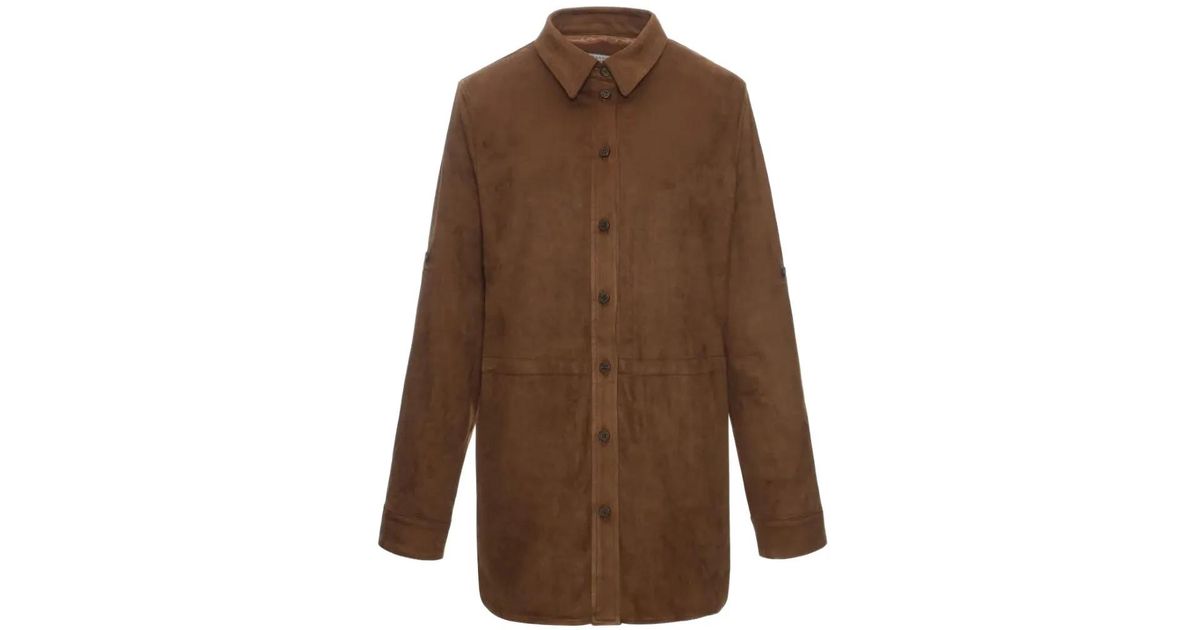 Urbancode Buttoned Parka Camoscio in Brown | Lyst