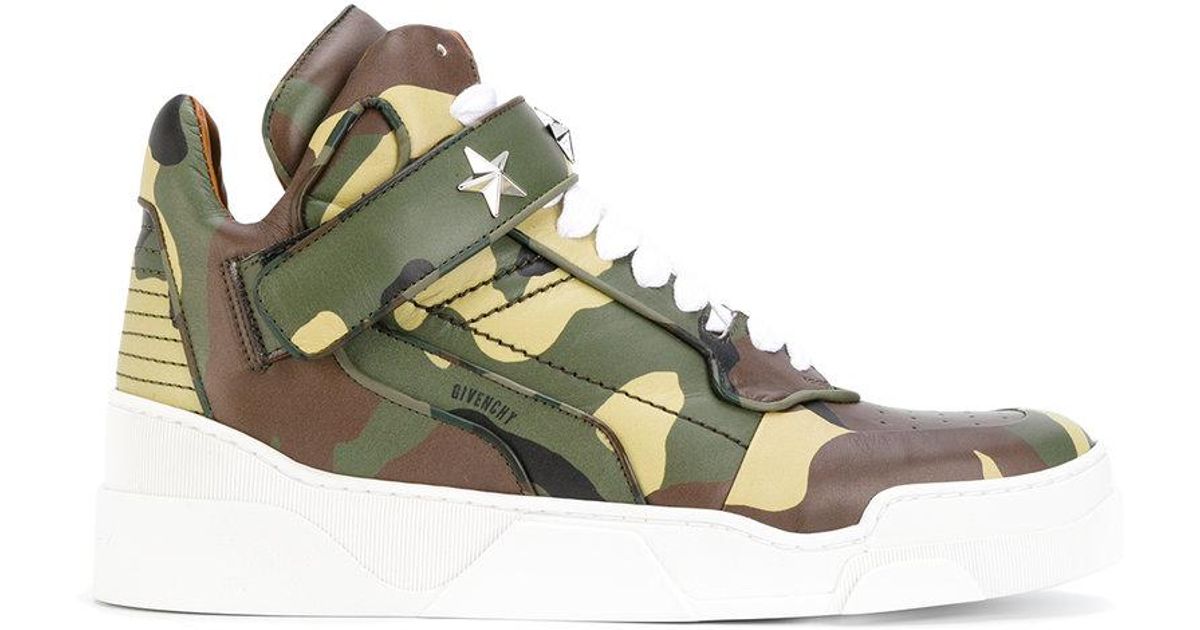 camouflage high top sneakers