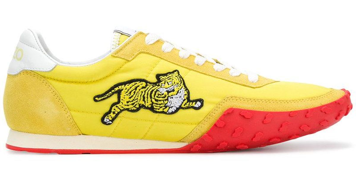 KENZO Leather Move Sneakers in Yellow & Orange (Yellow) for Men | Lyst