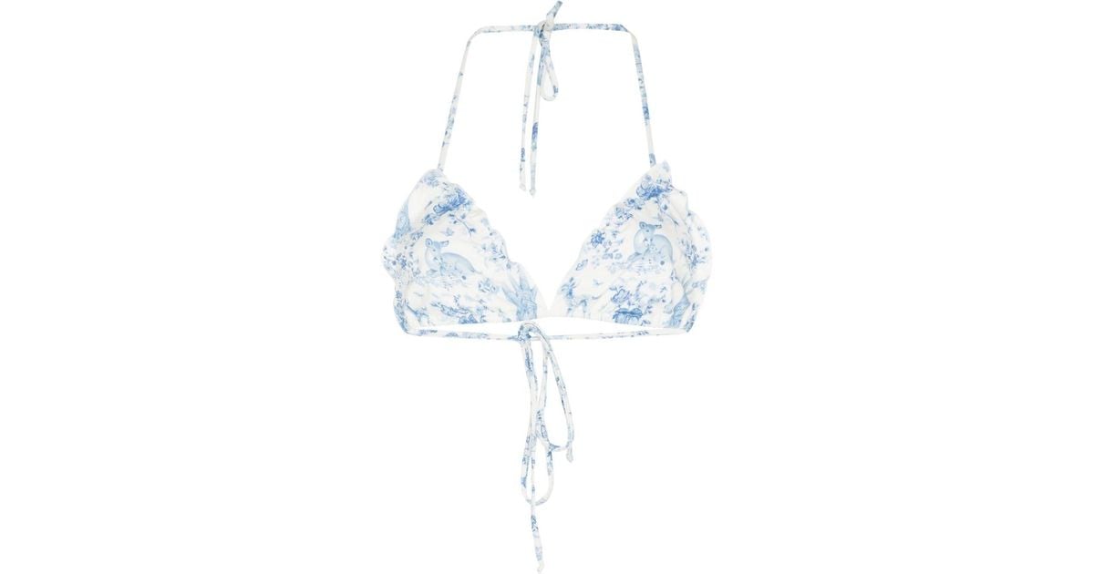 Frankie's Bikinis X Gigi Hadid Floral-print Halterneck Bikini Top in