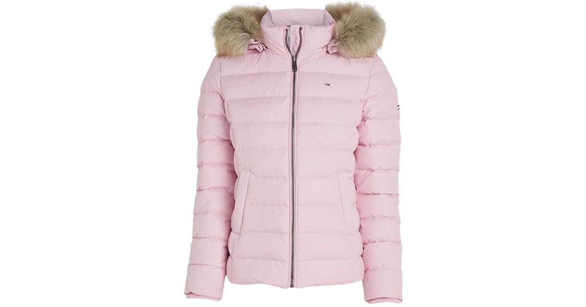 Puffer Jacket Tommy Hilfiger Damen Kapuzenjacke Faux Fur Tommy