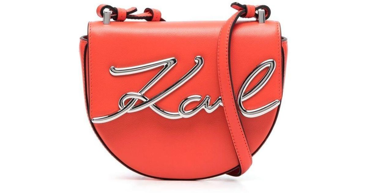 Karl Lagerfeld K/signature Small Saddle Shoulder Bag in Red Lyst UK