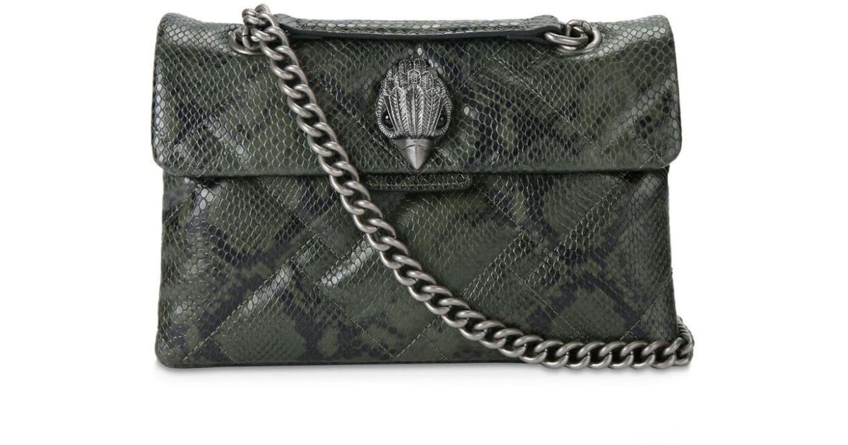 Kurt Geiger Kensington Snakeprint Leather Shoulder Bag in Gray Lyst