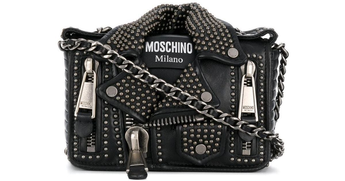 Moschino Studded Leather Jacket Bag in 