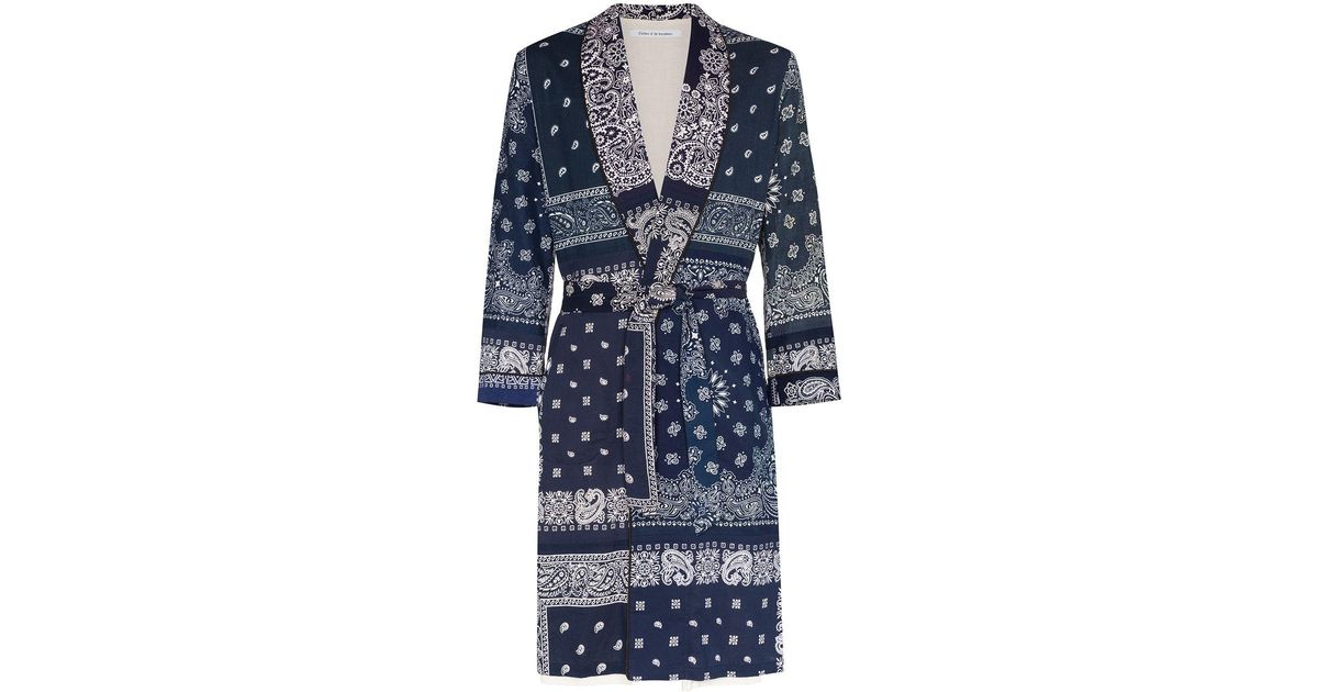 Children of the discordance Bandana Patch Robe Coat in Blue for