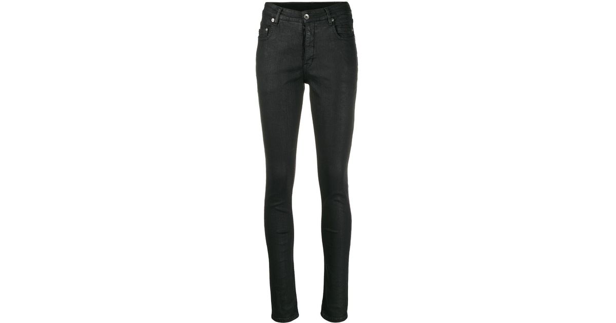 Rick Owens DRKSHDW Cotton Tyrone High Waist Skinny Jeans in Black | Lyst