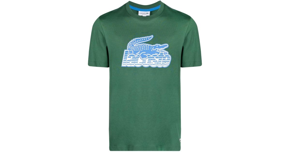 Lacoste Logo-print Cotton T-shirt Green for Men | Lyst