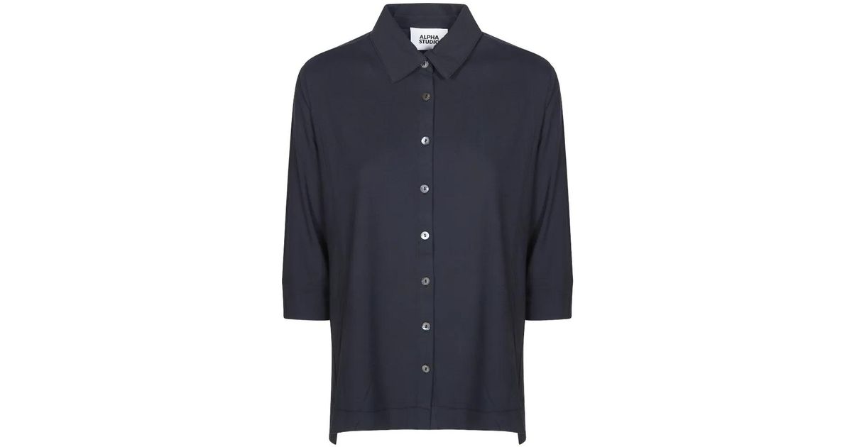 Alpha Studio Buttonned Shirt in Blue | Lyst UK