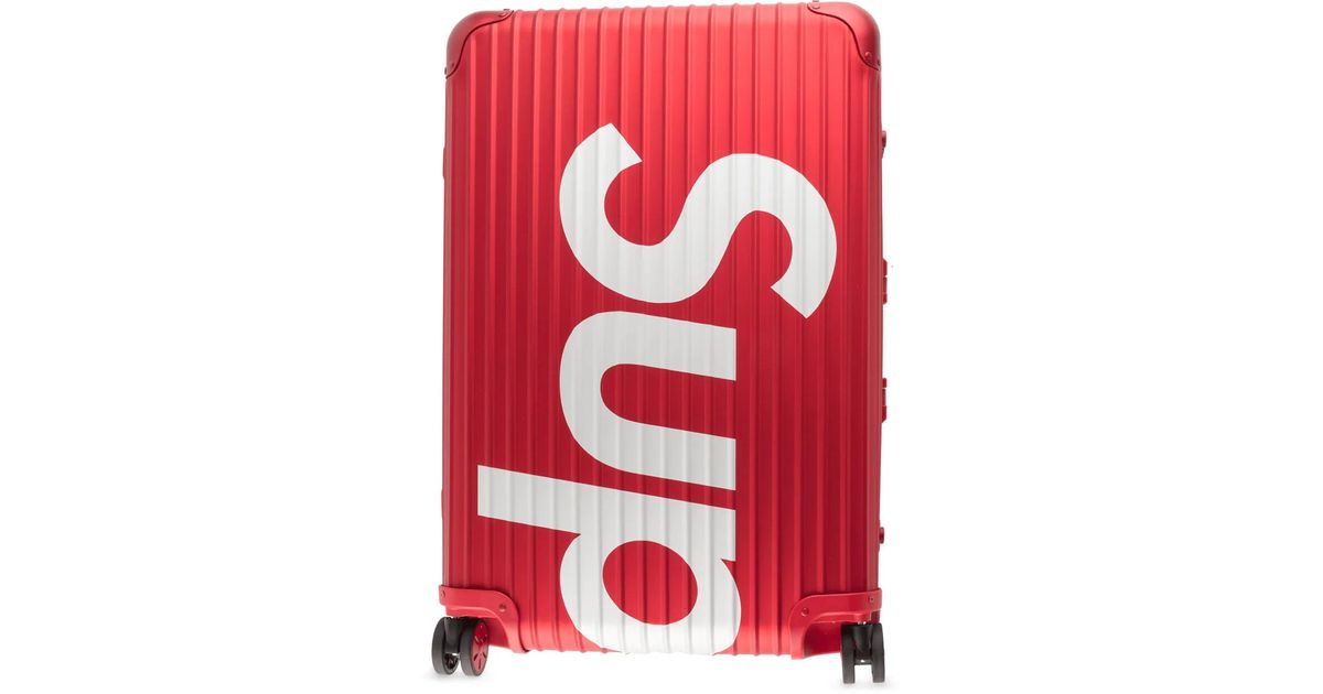 Supreme X Rimowa Topas Multiwheel 82L Suitcase in Red | Lyst UK