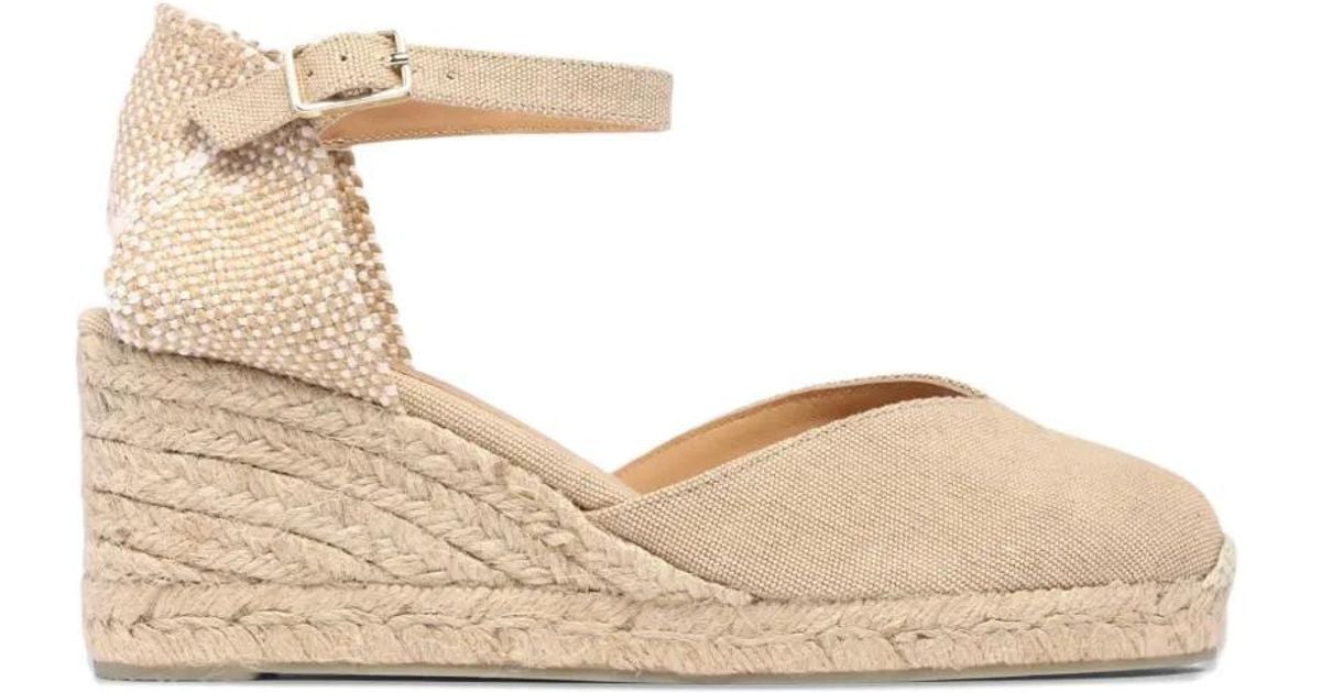 Castañer Chiarita Buckle-Fastening Wedge Espadrilles in Natural | Lyst