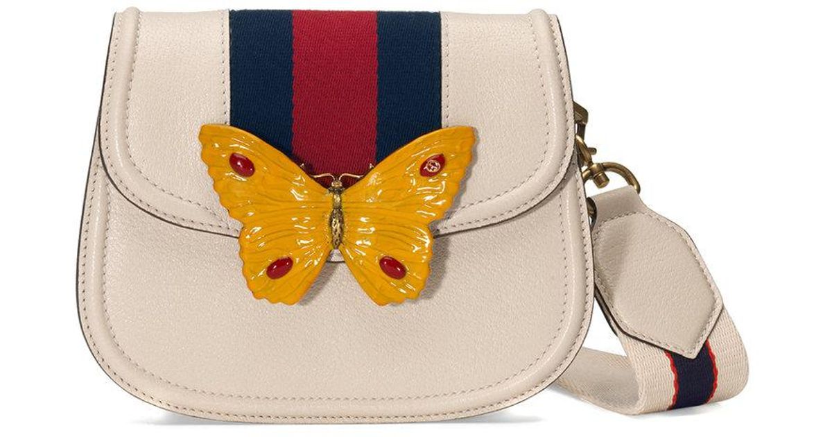 gucci white butterfly bag