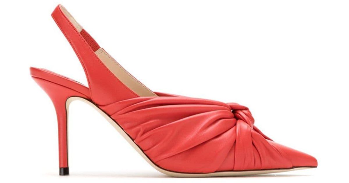 Jimmy Choo Annabell 100 Leather Pumps in Red Lyst