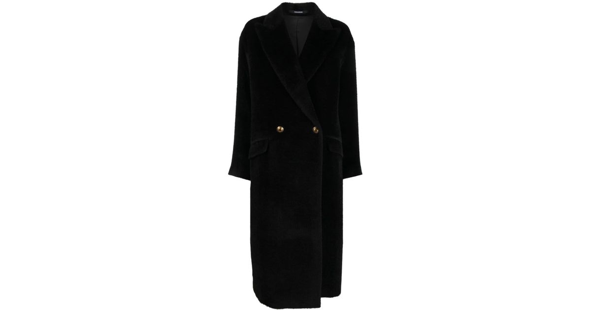 Tagliatore brushed double-breasted coat - White