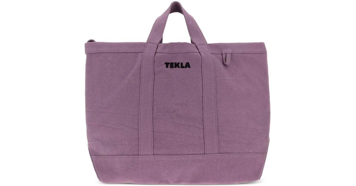 Tekla Cotton Large Tote Bag in Pink | Lyst UK TEKLA バッグ パープル