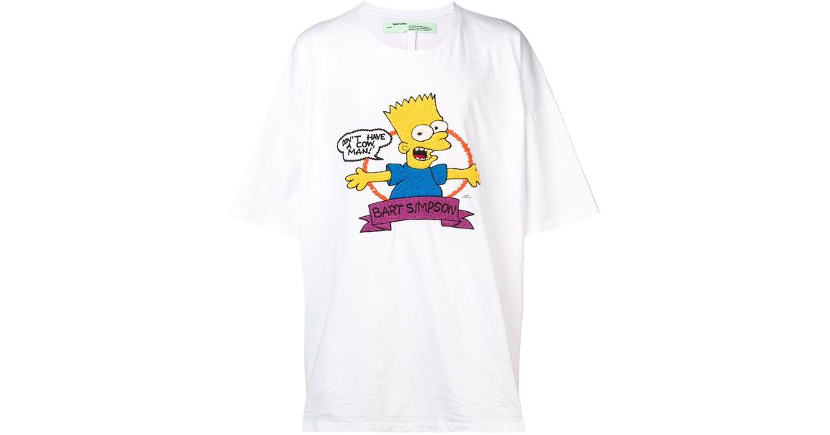 Off White c o Virgil Abloh Bart Simpson T shirt in het Wit voor heren Lyst NL