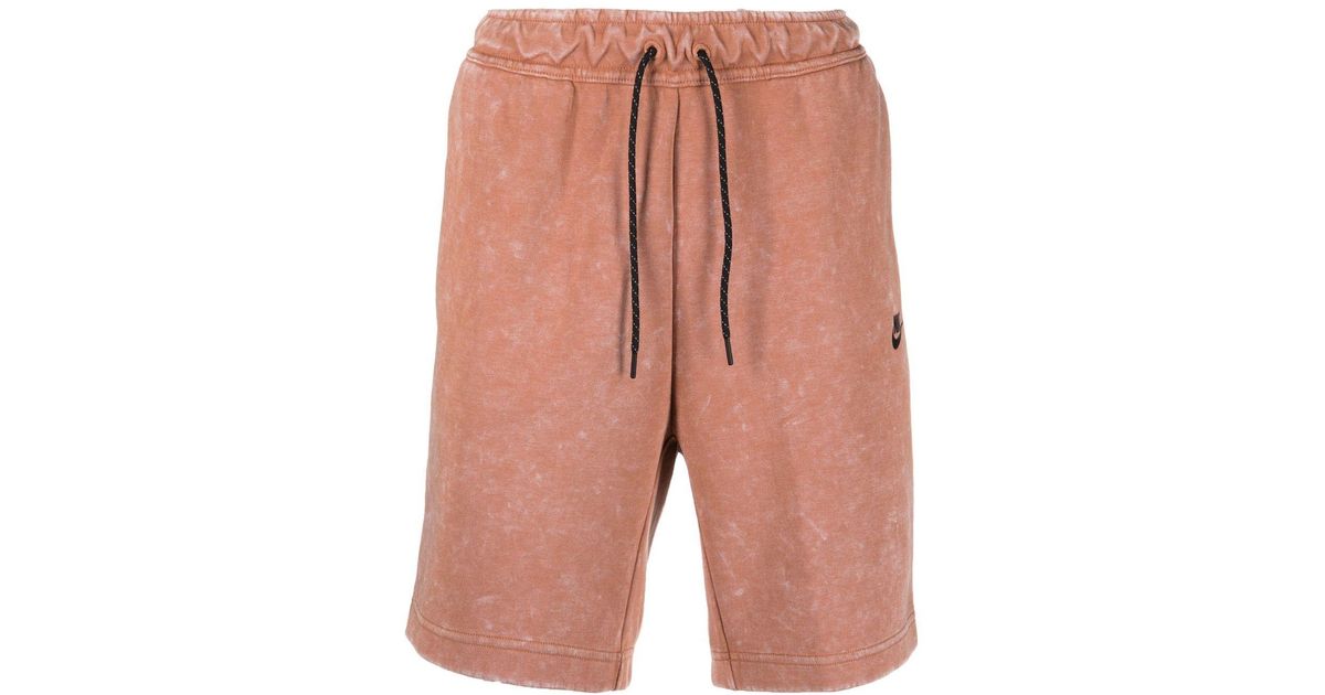 Nike Tech Fleece Drawstring Shorts in Orange for Men - Save 12% | Lyst UK